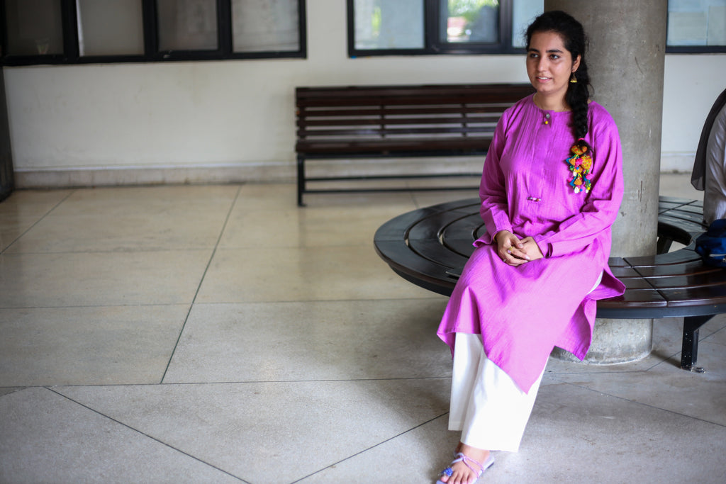 voilet spell summer kurta for girls