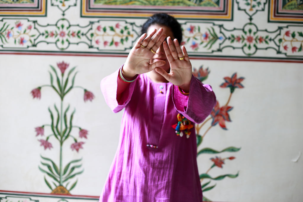 voilet spell summer kurta for girls