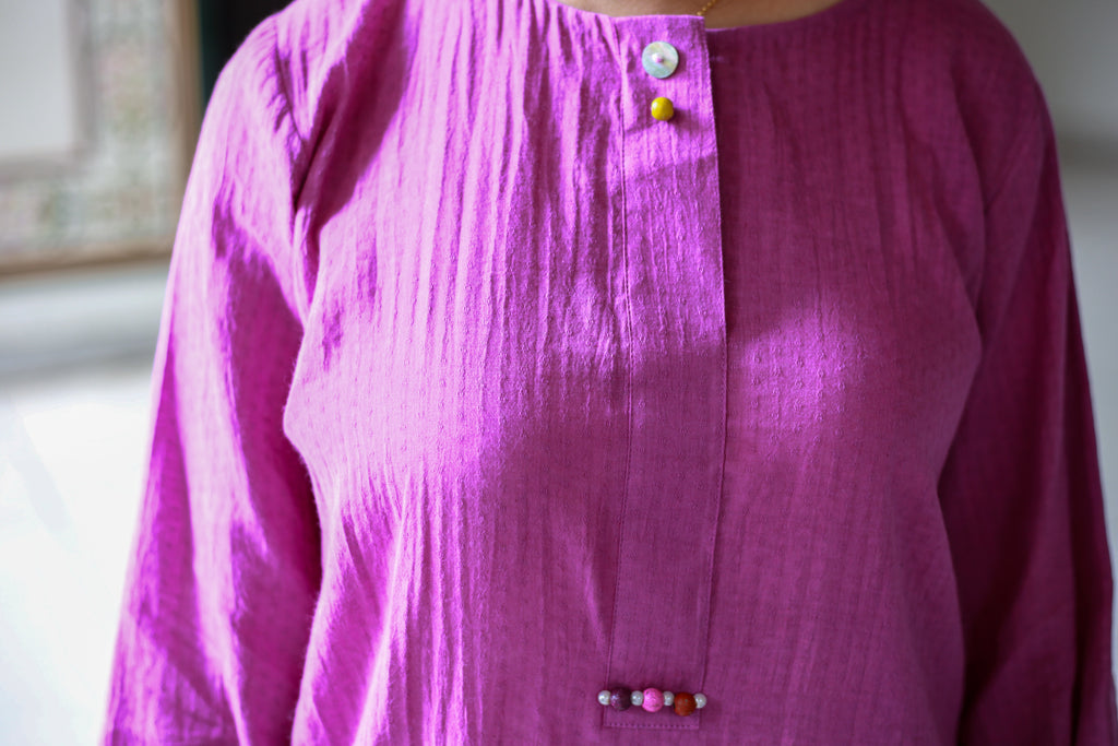 voilet spell summer kurta for girls