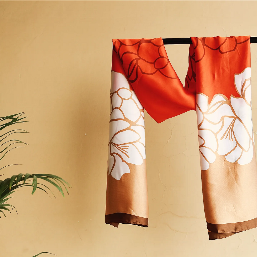 Orange Fantasy - Silk Hijab
