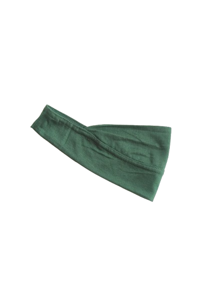 Green headband on a white background