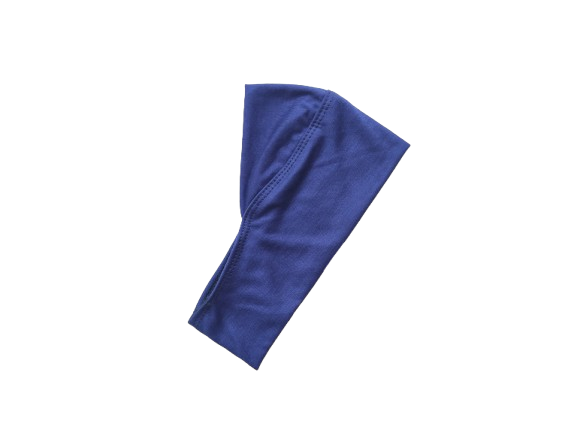 Blue fabric roll on a white background