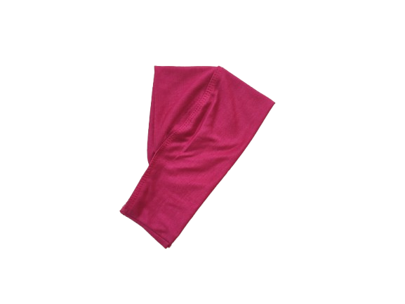 Folded pink fabric on a white background